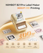 Niimbot 200dpiB21 300dpi B21PRO Label Maker Tag Price Portable Thermal Label Printer with White Photo Labels for Bakery/Business