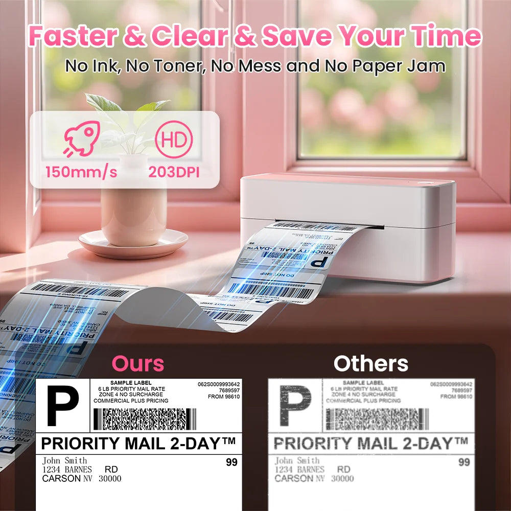 241 Bluetooth Thermal Label Printer Wireless Small Shipping Label Printer 4X6 Compatible with iPhone Android Mac Window
