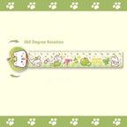 4pcs New Acrylic Ruler Set Red Kitten/Green Puppy Measurement Drawing Stationery Set Square Protractor Gift