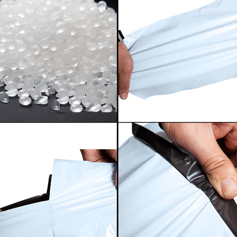 Waterproof Shipping Bags 25x35cm - Extra Strong 0.9mm Grey Poly Mailers, Tear-Resistant Self-Adhesive Envelopes for Secure Packa
