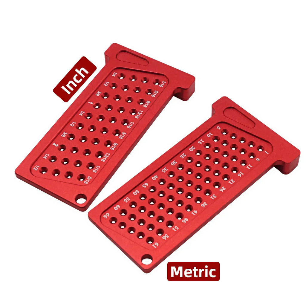 Aluminum T-Square Pocket Marking Gauge Woodworking Cross Calibration Ruler Precision Scribe for DIY Hole Line Layout Measuring