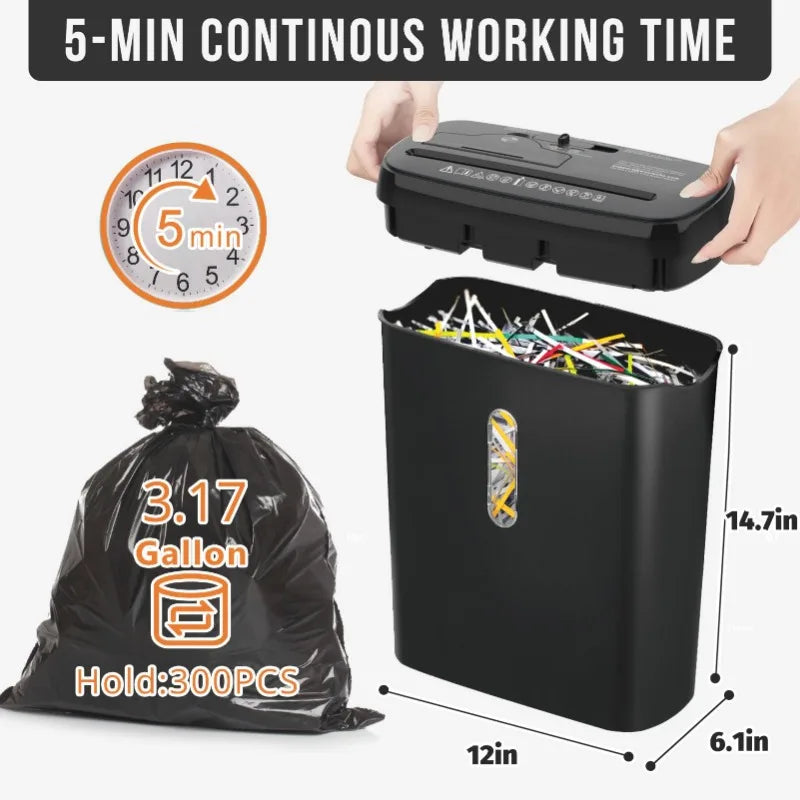Home Office Paper Shredder-10-Sheet Strip Cut with 3.17-Gallon Basket - P-2 Security Level - CD & Credit Card Shredder - Durable & Fast - Jam Proof System - ETL Certified