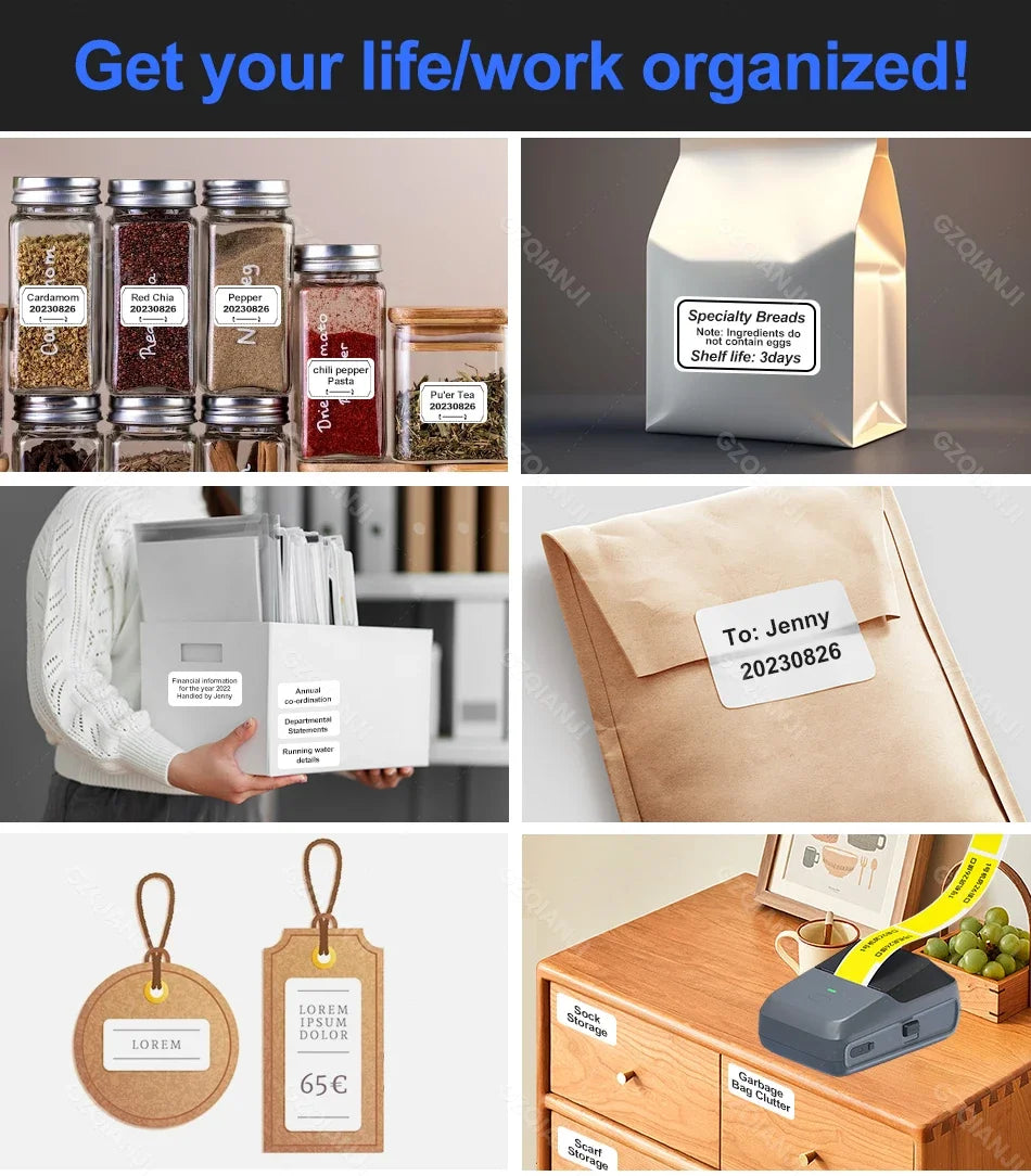 P2 Thermal Wireless Label Printer 20-58mm 2 inch Portable Bluetooth Sticker Mini Printer Price Tag Barcode Label Maker DIY