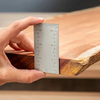 Pocket Square Ruler | 4-Sided Scale Stainless Steel Marking Tool | Sliding Precision Gauge for Woodworking