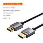 CABLETIME 8K Slim HDMI 2.1 Cable HDMI to HDMI Cable 8K@60Hz 4K@120Hz Ultra HD Resolution 3.8mm Width for Laptop Lenovo Dell