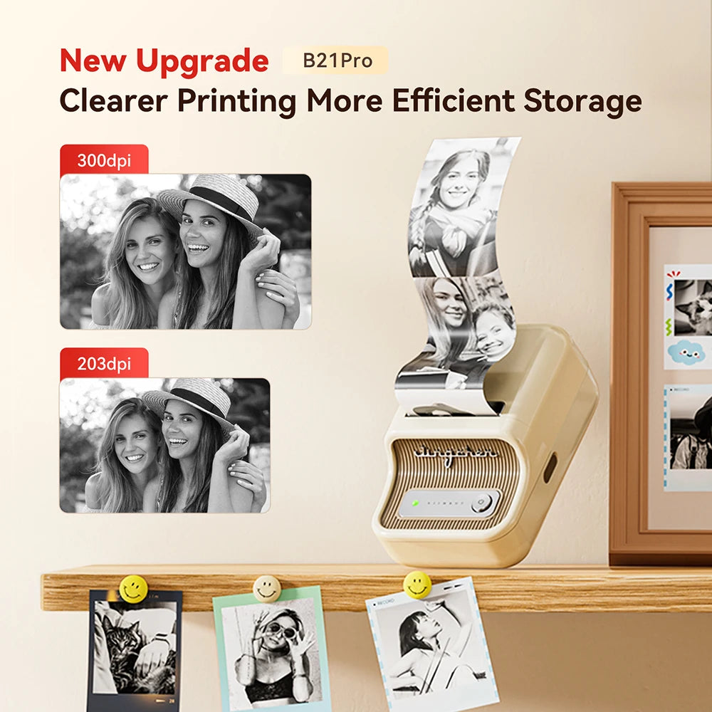 Niimbot B21 Pro 300DPI HD Printing Portable Thermal Printer Self-adhesive Label Printer Sticker Maker For Photos Receipts Note