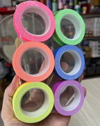 Whaline 6 Colors Neon Gaffer Cloth Tape Set Fluorescent Rainbow UV Blacklight Tape for UV Parties And Events