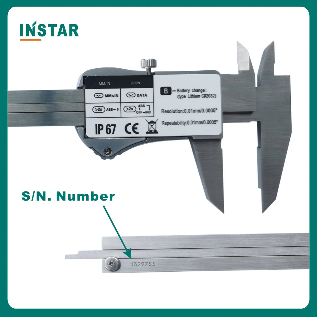 INSTAR Electronic Vernier Caliper IP67 Absolute Origin Coolant Proof 0-150mm/6" High Accuracy IP54 Digital Caliper 200mm 0.01mm
