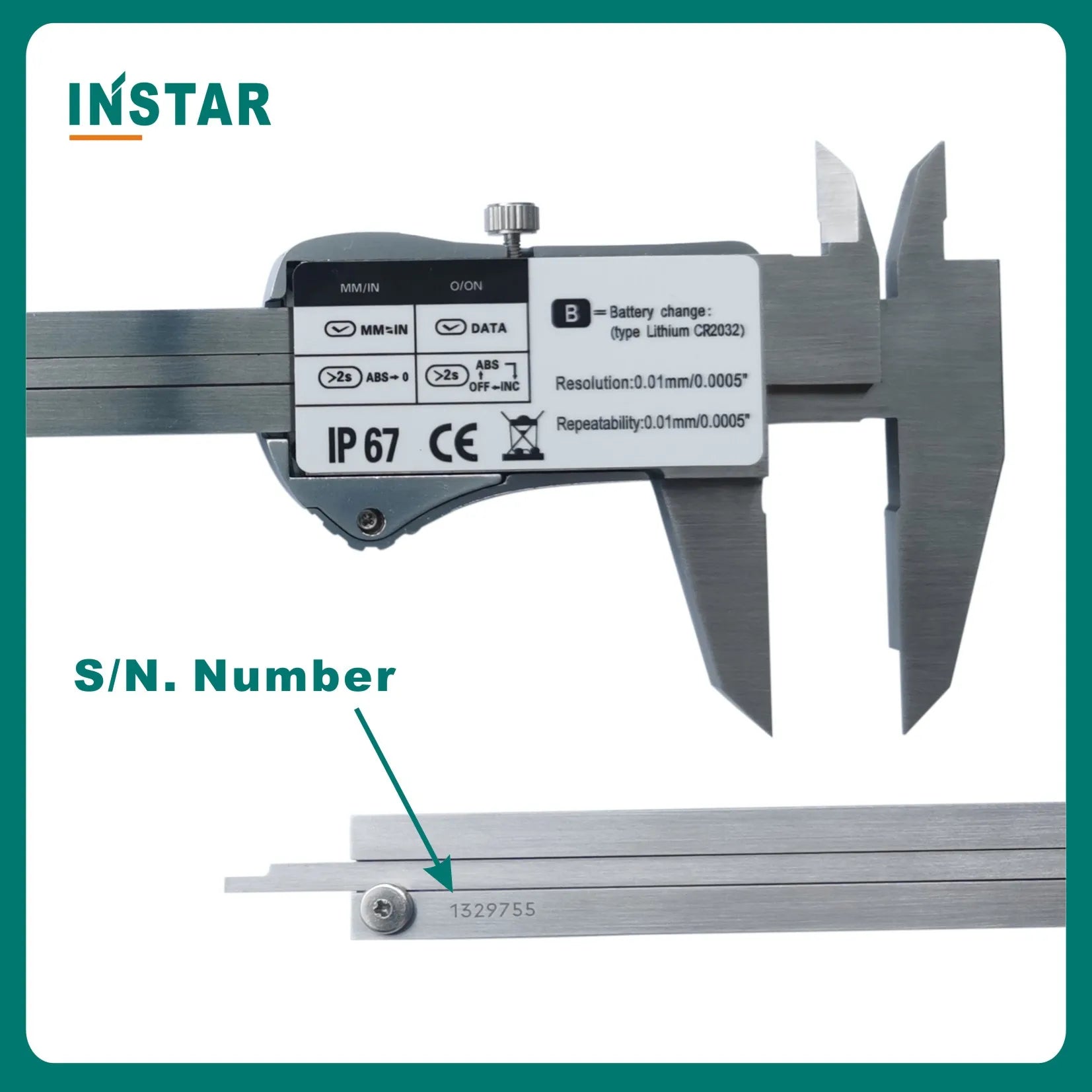 INSTAR Electronic Vernier Caliper IP67 Absolute Origin Coolant Proof 0-150mm/6" High Accuracy IP54 Digital Caliper 200mm 0.01mm