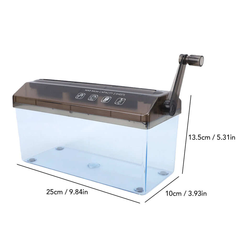 Mini Hand Crank Shredder Portable Paper Shredder A4 Hand Paper Shredding Tool for Documents Home School Office