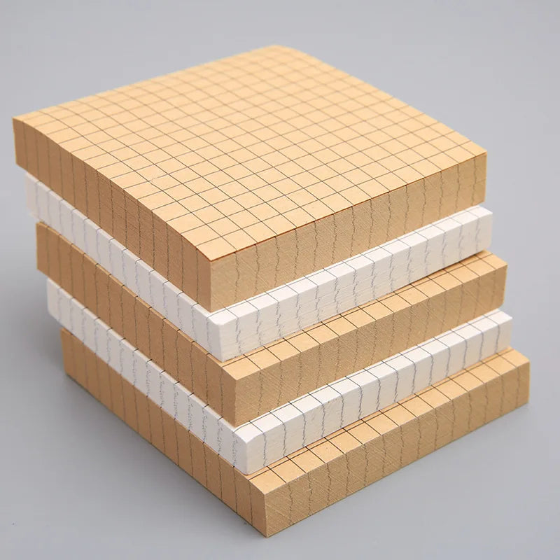 80Pcs Student Office Creative Tearable Memo Grid Memo Paper Self Adhesive Memo Paper Memo Label Stickers