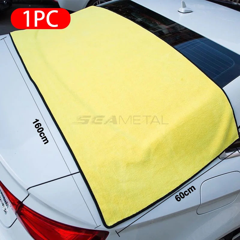 SEAMETAL 160X60CM Microfiber Car Wash Towel Thicken Towels Car Double-Sided Soft Cloth Auto Detailing Care Washing Drying Rags