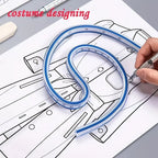1pc Flexible Curve Ruler - Dual Scale, Multifunctional Plastic Tool for Office and School Design & Drawing, Drafting Equipment