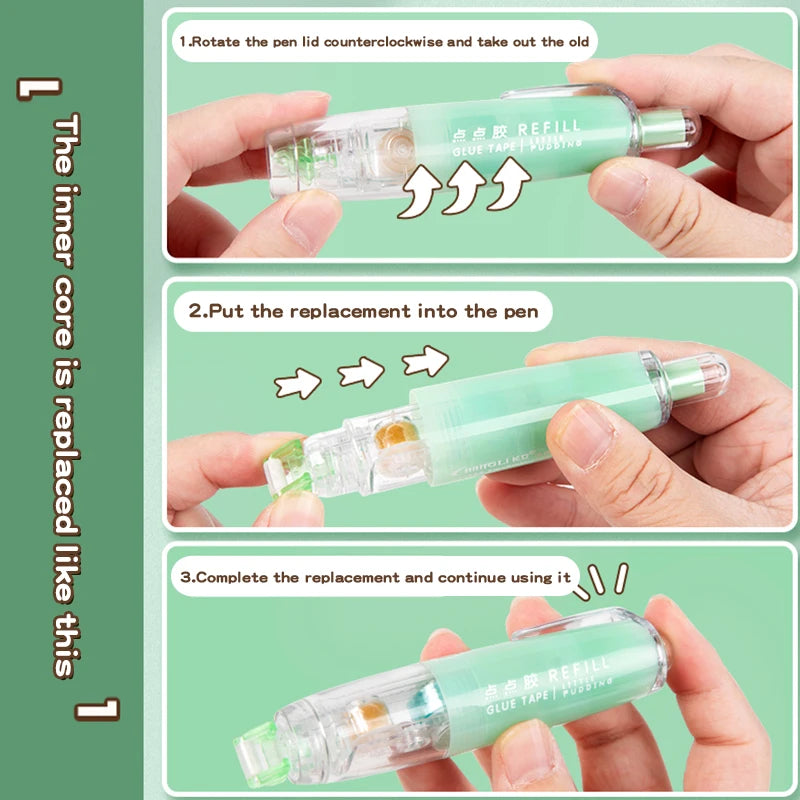 5M Press Spot Glue Pen Correction Tape Double-sided Adhesive High Viscosity Mark Large Capacity Learning Tool