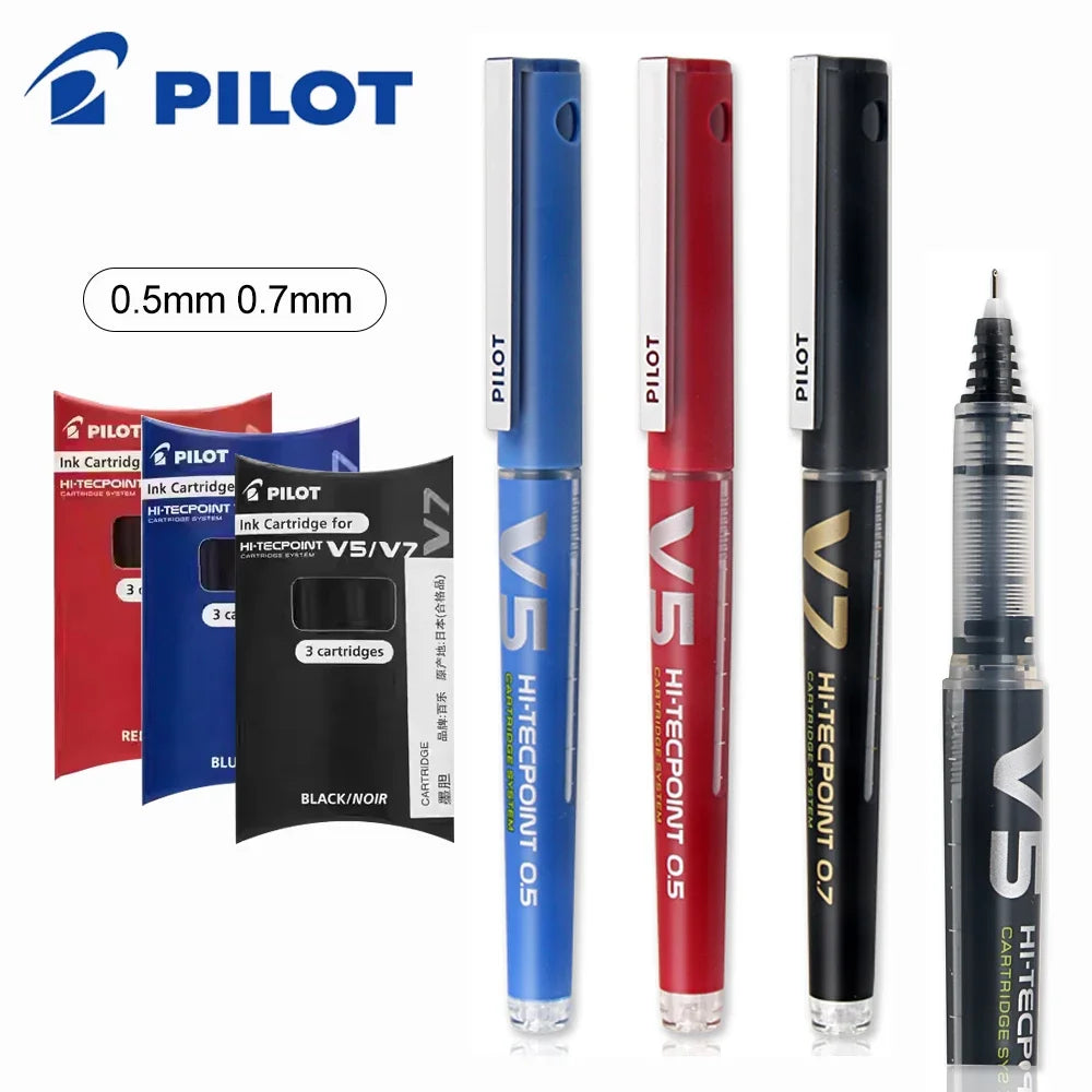 Japan Pilot V5/V7 Gel Pen Straight Liquid Replaceable Ink Cartridge 0.5/0.7mm for Writing School Stationery Office Accessories
