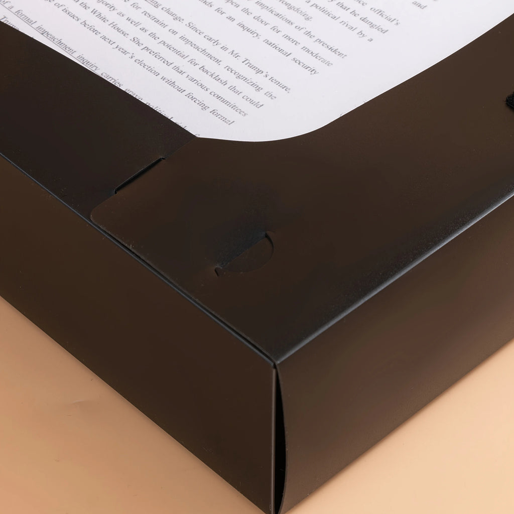 9pcs A4 Size Foldable Document Binder, Thickened PP Material, Vertical Accounting Voucher Document Storage Box with Label Holder