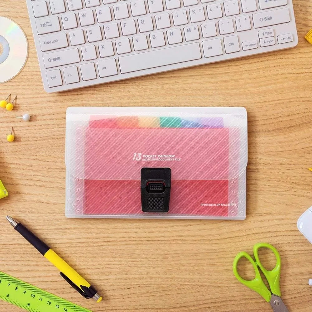 Mini accordion-style file organizer, expandable, portable folders, suitable for office and home use, for back-to-school season
