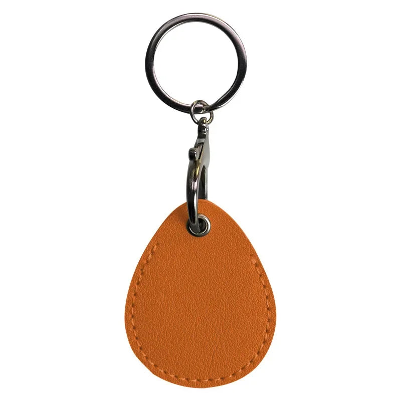 1PCS PU Leather Mini Card Holder Keychain Key Ring Door Lock Access Tags ID Card Case Keychain Access Card Bag Key Tag Ring