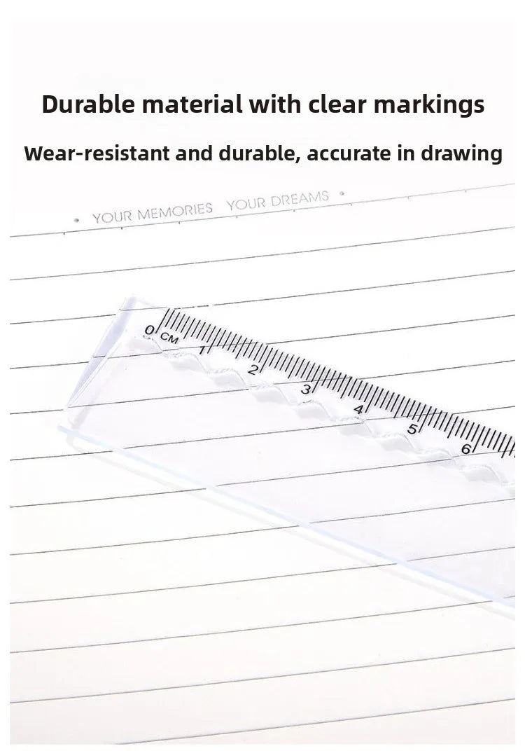 1PC 30cm Folding Flexible Ruler Transparent PVC Creative Drawing Tool Student Stationery Supplies