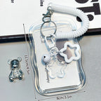 Cute  Photocard Keychain Case - Clear PVC Card Holder with Key Ring for Backpack, Protective Display Sleeve for Idol Photo, Gift for Fans Collectors