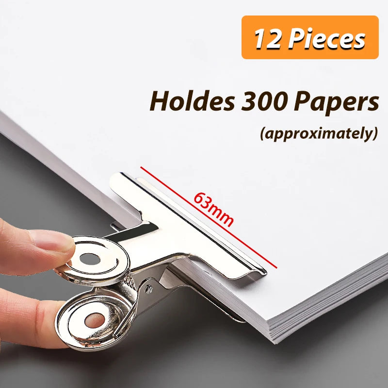 Stainless Steel Multi-functional Metal Clamp Paper Clips Strong Binder School Office Household Stationery Supplies