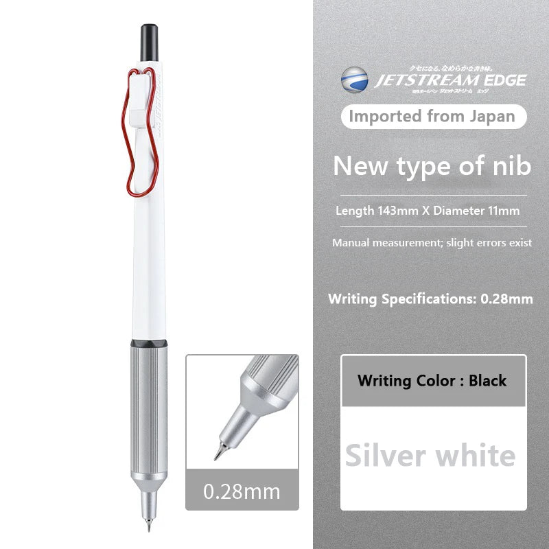 Japan UNI JETSTREAM EDGE Ultra Fine Ballpoint Pen,SXN-1003 Metal 0.28/0.38mm Fast-Drying for business,signing,Japanese Stationer