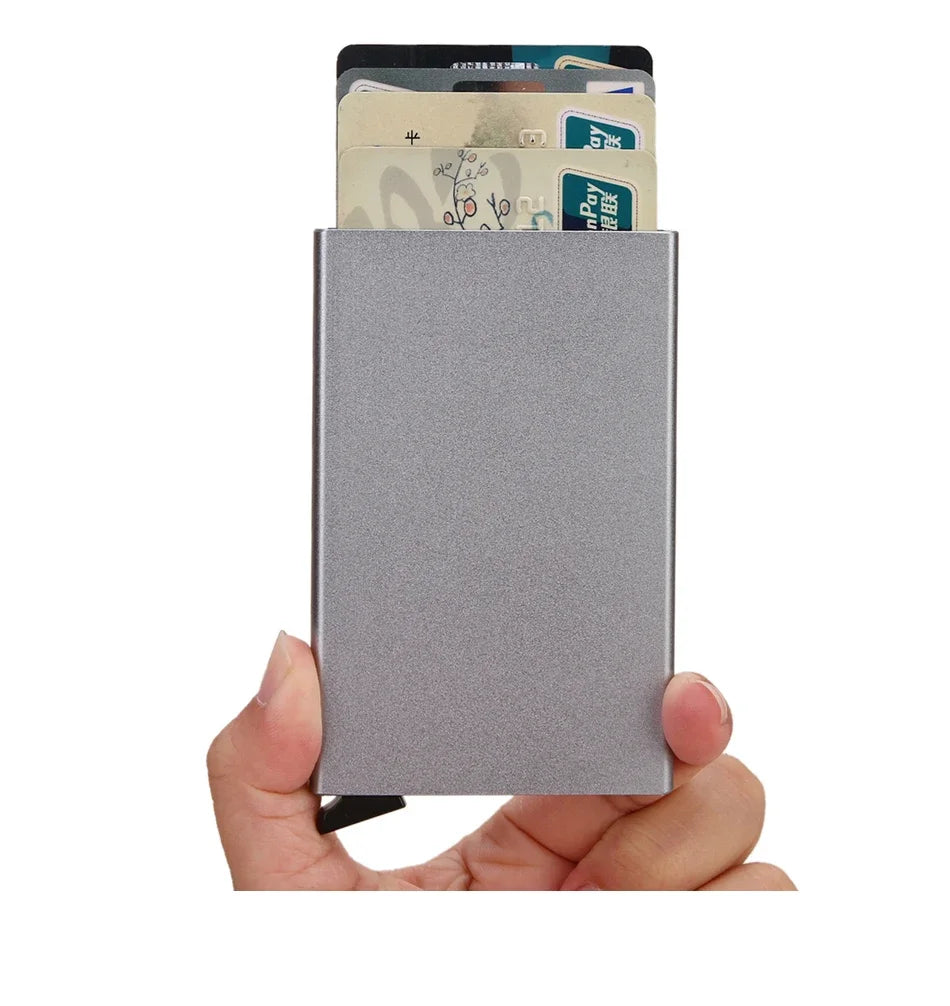 Rfid Metal Credit Card Holder Luxury Men Minimalist Wallet Cardholder Case Bag Business Supplies Card Storage Box Organizer Mini