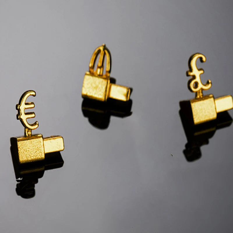 10PCS Metal Price Tags Goods  Counter Jewelry Price Display Tags Adjustable Assembly Mini Dollar Euro Pound Price Tag Plate