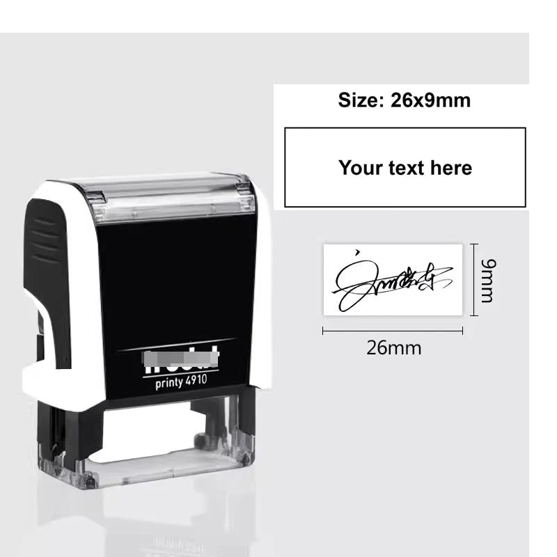 Customizable Self-Inking Rectangular Personalized Name Signature Laser Engraved Rubber Stamp