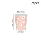 24pcs 7/9inch Pink Daisy Theme Disposable Tableware Flower Plate Napkin Banner Birthday Party Baby Shower Wedding Decor