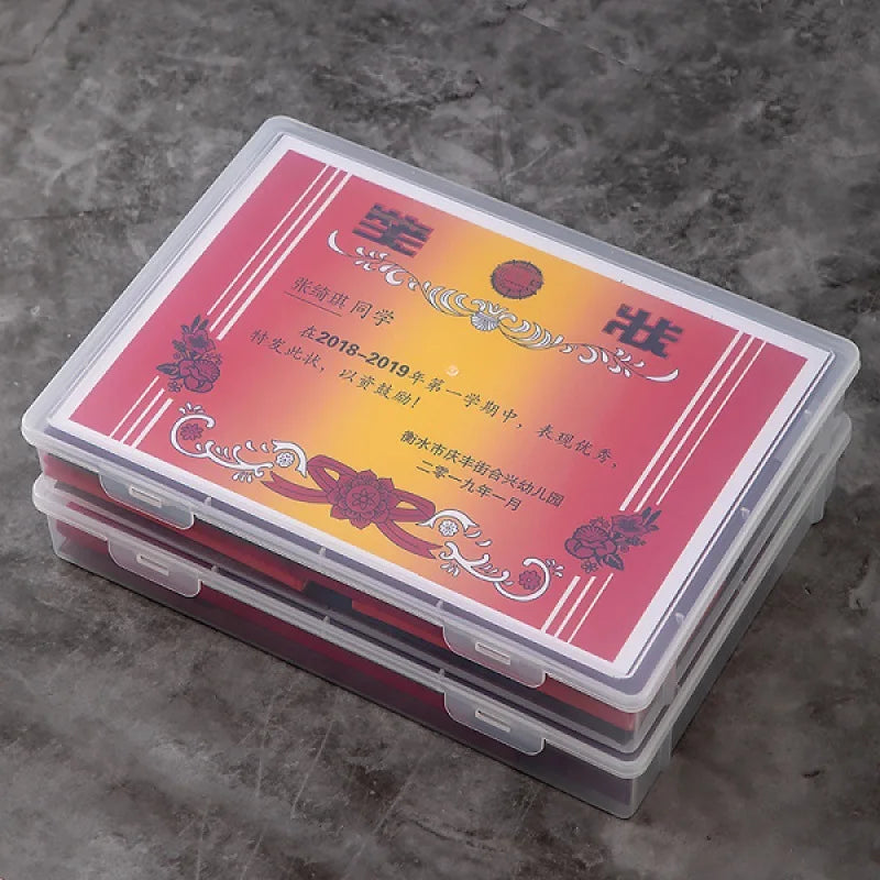 1Pc Transparent Storage Container Plastic Dustproof Box Stationery Jewelry Portable Large Capacity A4 A5 File Organizer Supplies
