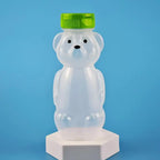 Cute Bear Shaped Bottle Plastic Drink Container Cartoon Honey Bear Straw Cup with Flexible Straws for Milk Juice Honey Storage