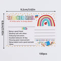 50/100/200Pcs Rainbow Teacher Mail Incentive Cards for Elementary Students Classroom Supplies