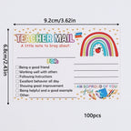 50/100/200Pcs Rainbow Teacher Mail Incentive Cards for Elementary Students Classroom Supplies