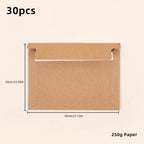 30pcs Envelope A3 A4 A5 A6 Postcards Message 250g Kraft Paper Autohesion Invitations Business Letters Express File Storage Bag