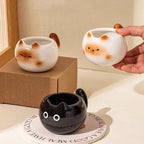 1Pc Siamese Cat Coffee Cup, Creative Cute Kitten Mug, High-Quality Exquisite Cup, Suitable for Coffee Shop Latte Art, Office, Living Room, Home, Bedroom Drinking Cup, Afternoon Tea Flower Tea Black Tea Cup, Gift