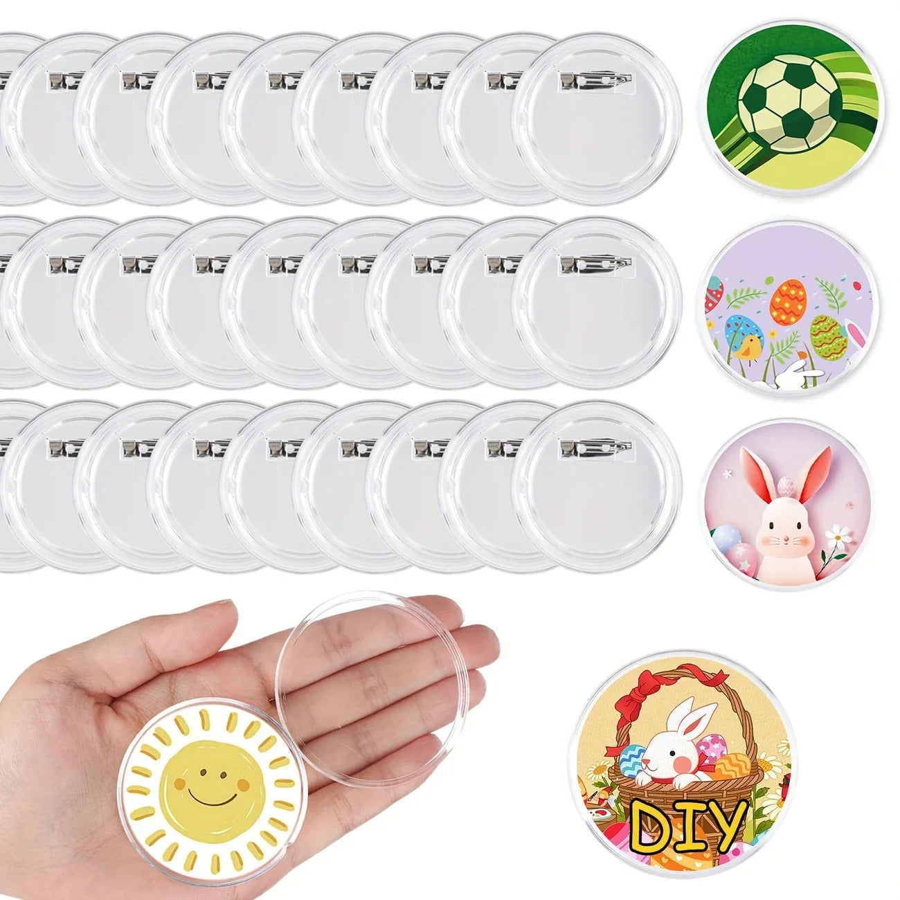 DIY Badge Making Kit Round Pin Button Supplies for Custom Name Tags Brooches Cosplay Event Party Craft Decoration Accessories