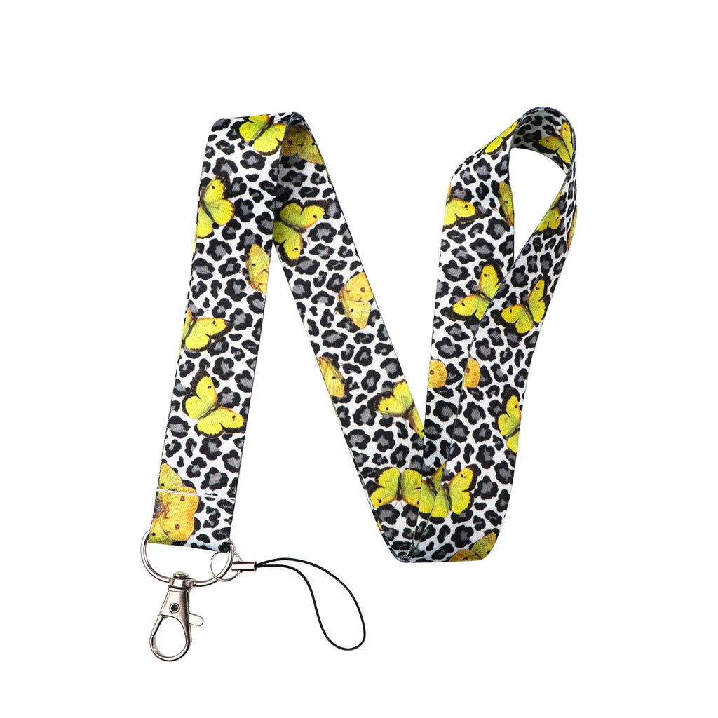Gray Leopard Print Fashion Lanyard for Key Neck Strap Lanyard Card ID Badge Holder Key Chain Key Holder Keyring Accessories Gift