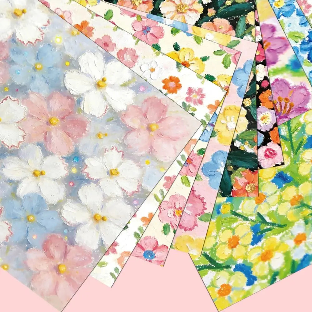 Oil Painting Series Origami Paper Double-Sided Printed Decorative Folding Paper Colorful Paper Star Strips Handmade Projects