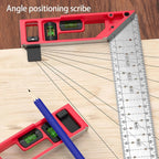Quick-Positioning Angle Ruler Drawing Tool High-Precision L-Shaped Right Angle Ruler Stainless Steel Multi-Angle Measuring Ruler