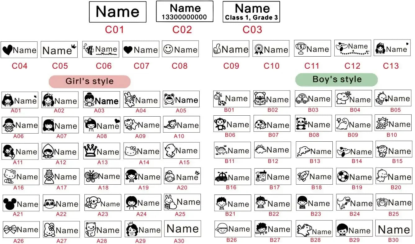 Customized Name ink Stamp self inking seals Personal Baby Waterproof Non-fading Kindergarten Name Seal New student teacher gift