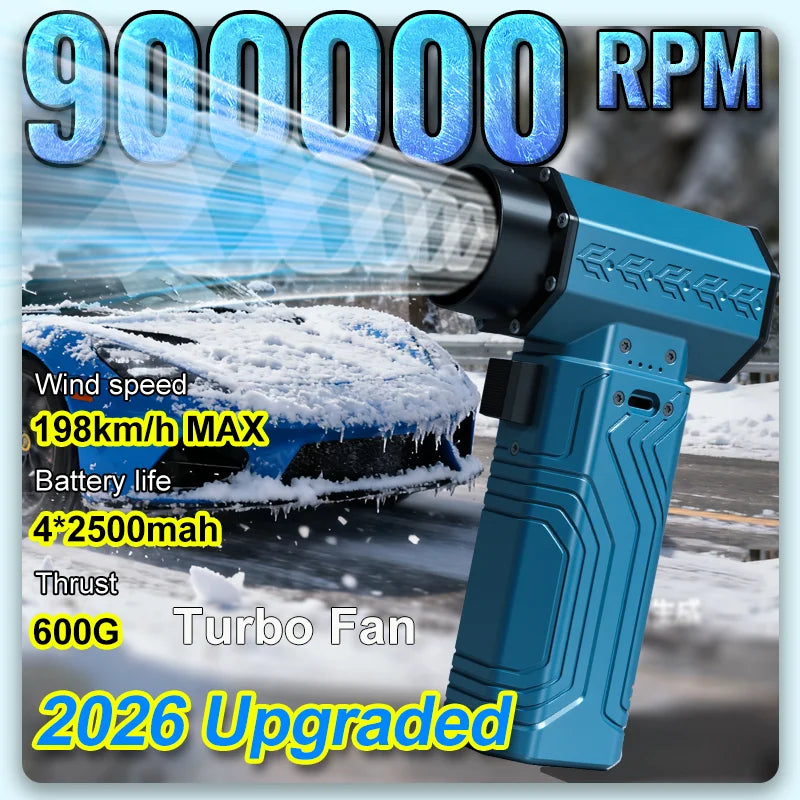 New 900000RPM Powerful Air Blower 10000MAH 600g Thrust 198km/h Wind Brushless Mini Turbo Fan Duster Leaf Removal Dryer Computer