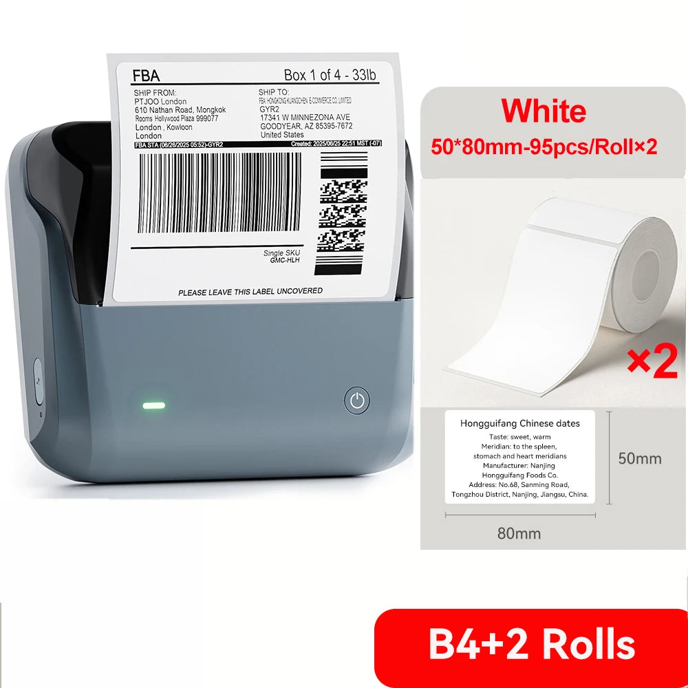 Niimbot B4 Thermal Label Printer Large Size 20-110mmm Print Width Label Sitcker Machine Shipping Label Business Office Use