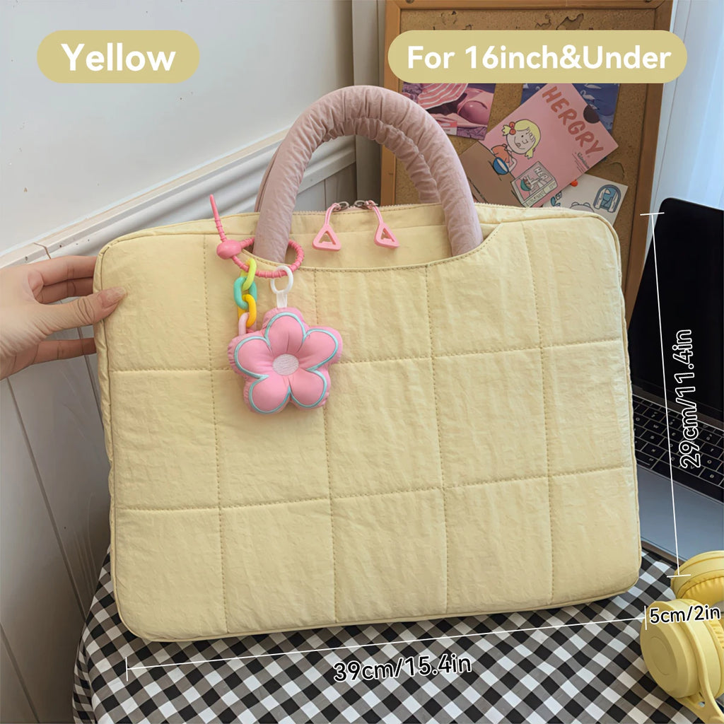 Lightweight Puffy Laptop Sleeve 14/16 Inch Commuter Laptop Briefcase Notebook Sleeve Notebook Case Portable Handbag for Women