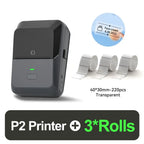 P2 Thermal Wireless Label Printer 20-58mm 2 inch Portable Bluetooth Sticker Mini Printer Price Tag Barcode Label Maker DIY