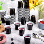 20-60Pc 2oz Mini Party Shot Cups Plastic Black Pink Disposable Birthday Party Wedding Cup for Beer Drinks Soda Punch Water Cups