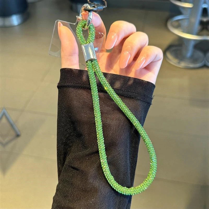INS Glitter Phone Lanyard Phone Crystal Wrist Straps Keychain Anti-lost Rope For iPhone 16 Samsung Universal Bling Hanging Cord