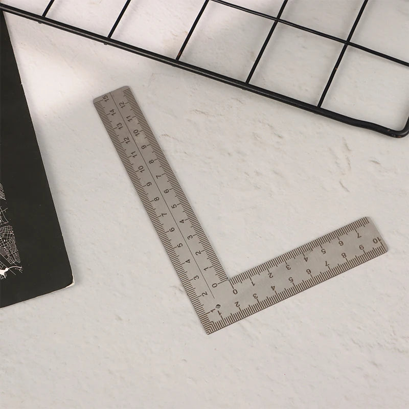 Mini T/L Square Ruler Measuring Layout Tool Stainless Steel Right Angle Ruler 90 Turning Ruler Precision Building Framing Gauge