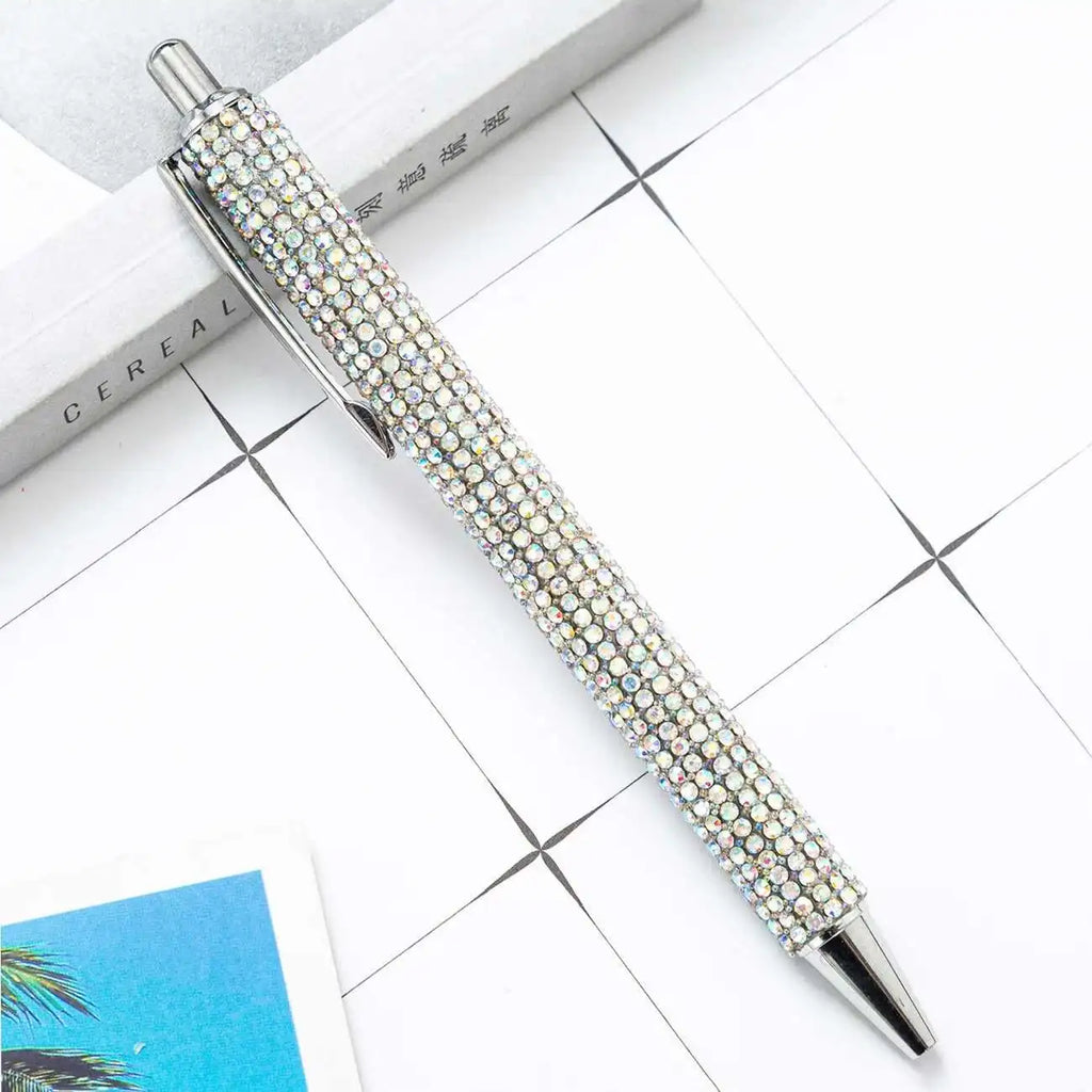 1 Piece Lytwtw's Ballpoint Pen Luxury Rhinestone Cute Wedding Rose Gold Metal Stationery School Office Supply High Quality Pens