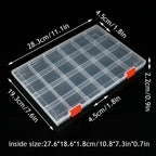 15/24/36/48 Grids Clear Box Thickened Transparent Plastic Jewelry Elastic Band Storage Box Display Organizer Tool Storage Case